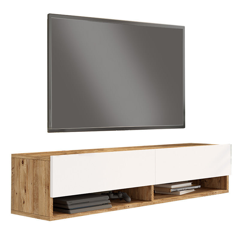 Έπιπλο τηλεόρασης επιτοίχιο Roscoe  λευκό-sonoma 140x31.6x29.6εκ - Pakobazaar
