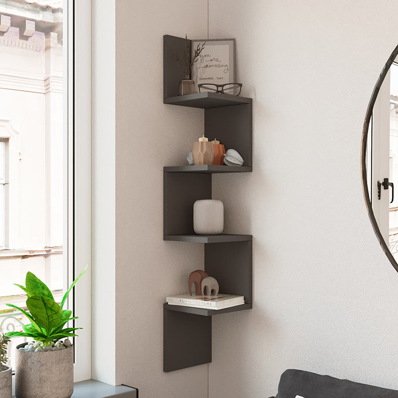 Ραφιέρα τοίχου Belinda  ανθρακί 22x22x117.2εκ - Pakobazaar