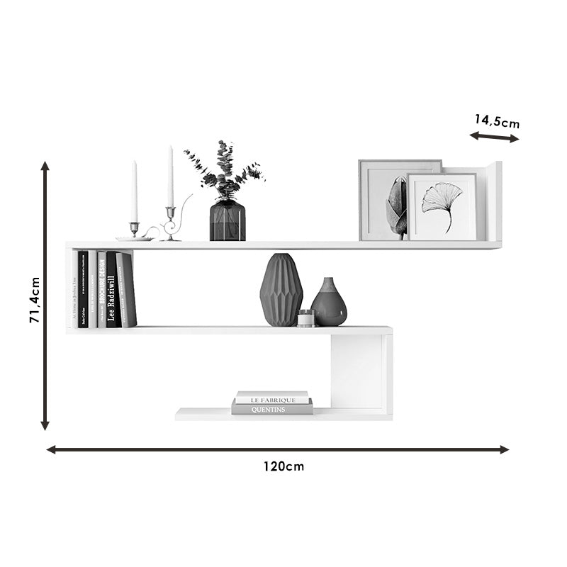 Ραφιέρα τοίχου Belinda  oak 120x14.5x71.4εκ - Pakobazaar