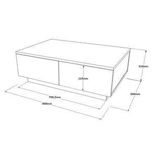 Τραπέζι σαλονιού Thunder  sonoma-λευκό 90x60x31.5εκ - Pakobazaar