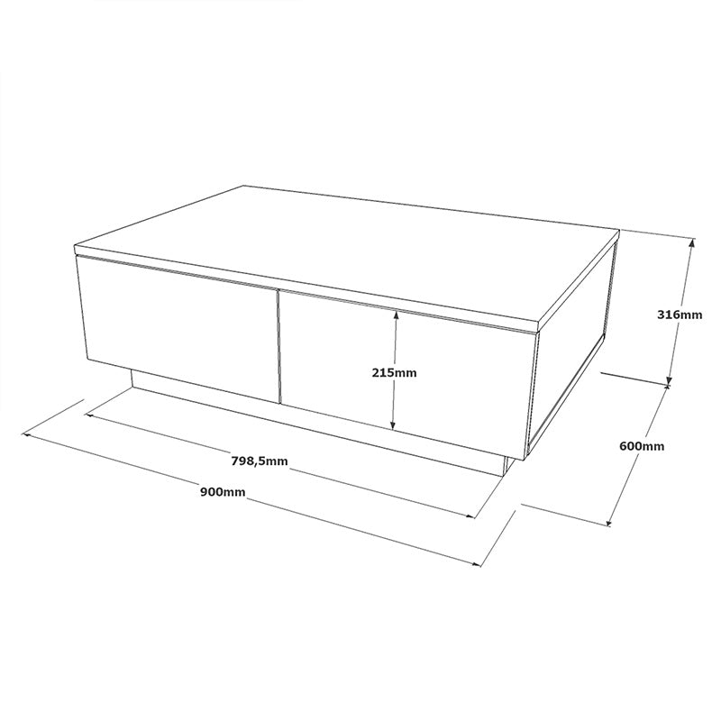 Τραπέζι σαλονιού Thunder  ανθρακί antique-γκρι antique 90x60x31.5εκ - Pakobazaar