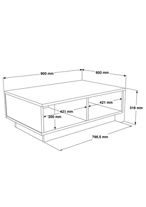 Τραπέζι σαλονιού Thunder  ανθρακί antique-γκρι antique 90x60x31.5εκ - Pakobazaar
