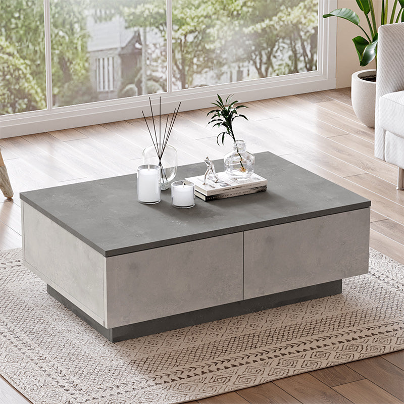Τραπέζι σαλονιού Thunder  ανθρακί antique-γκρι antique 90x60x31.5εκ - Pakobazaar