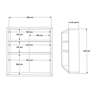 Ντουλάπι μπάνιου Bagno με καθρέπτη  oak 60x14.5x63.6εκ - Pakobazaar