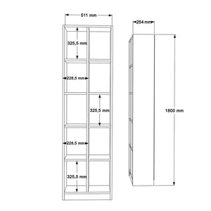 Βιβλιοθήκη Oteca 10θέσεων  σε λευκή απόχρωση 51.1x25.4x180εκ - Image 5