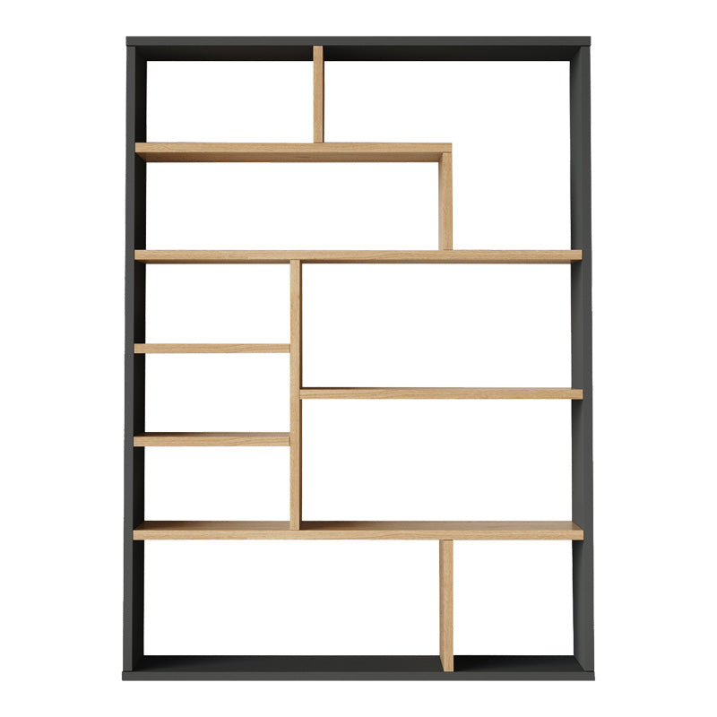 Βιβλιοθήκη Decora  σε φυσική-ανθρακί απόχρωση 90x22x123.6εκ - Pakobazaar