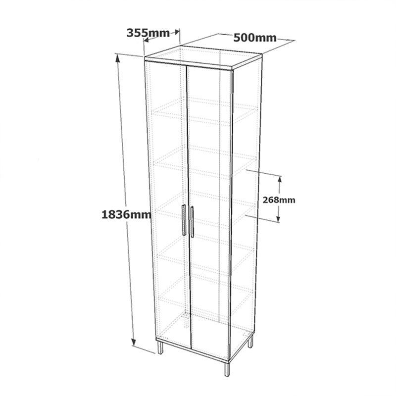 Στήλη Cambi  σε καφέ-ανθρακί απόχρωση 50x35.5x183.6εκ - Pakobazaar