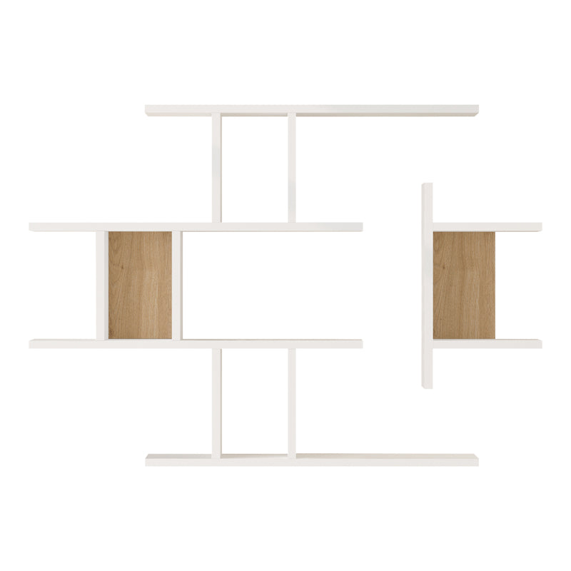 Ραφιέρα τοίχου Ledia  λευκό με oak 110,6x14,5x78εκ - Pakobazaar