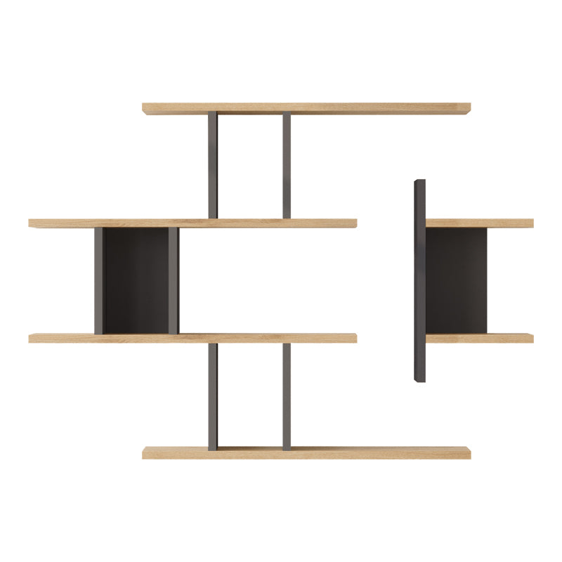 Ραφιέρα τοίχου Ledia  oak με ανθρακί 110,6x14,5x78εκ - Pakobazaar