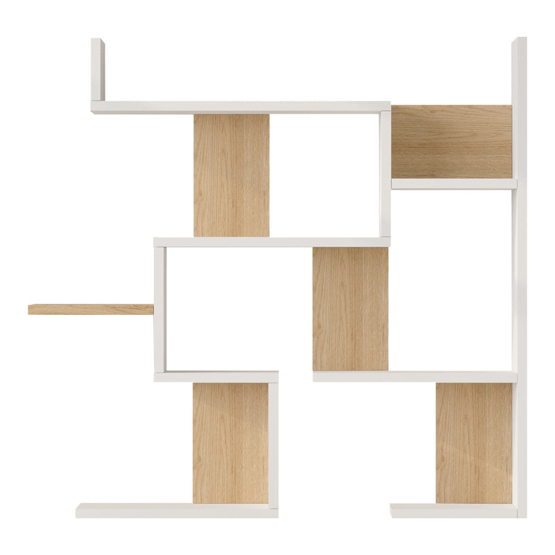 Ραφιέρα τοίχου Maze  λευκό με oak 93,3x14,5x90εκ - Pakobazaar