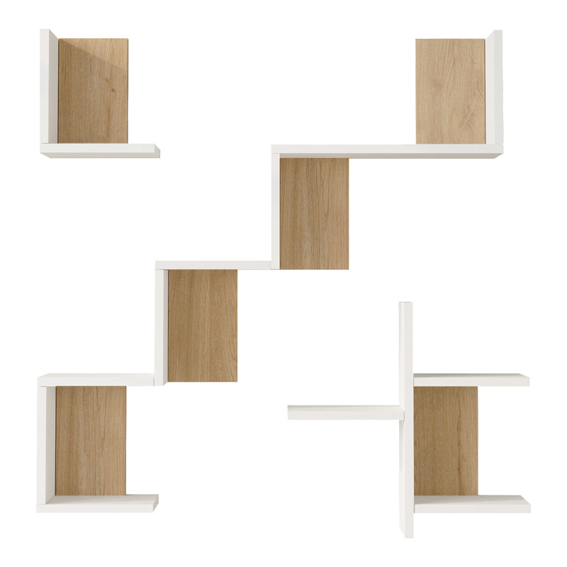 Ραφιέρα τοίχου Verso  λευκό με oak 99,4x14,5x103εκ - Pakobazaar