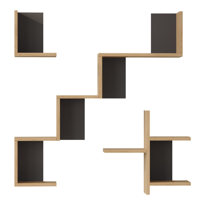 Ραφιέρα τοίχου Verso  oak με ανθρακί 99,4x14,5x103εκ - Pakobazaar