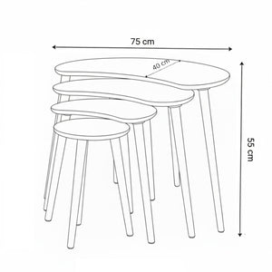 Τραπεζάκια Σαλονιού Σετ 4τμχ Istron Καρυδί 40x75x55 εκ. MDF