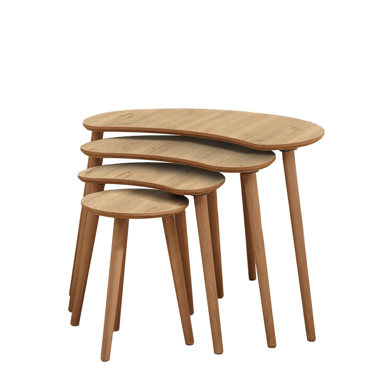Τραπεζάκια Σαλονιού Σετ 4τμχ Istron Δρυς 40x75x55 εκ. MDF