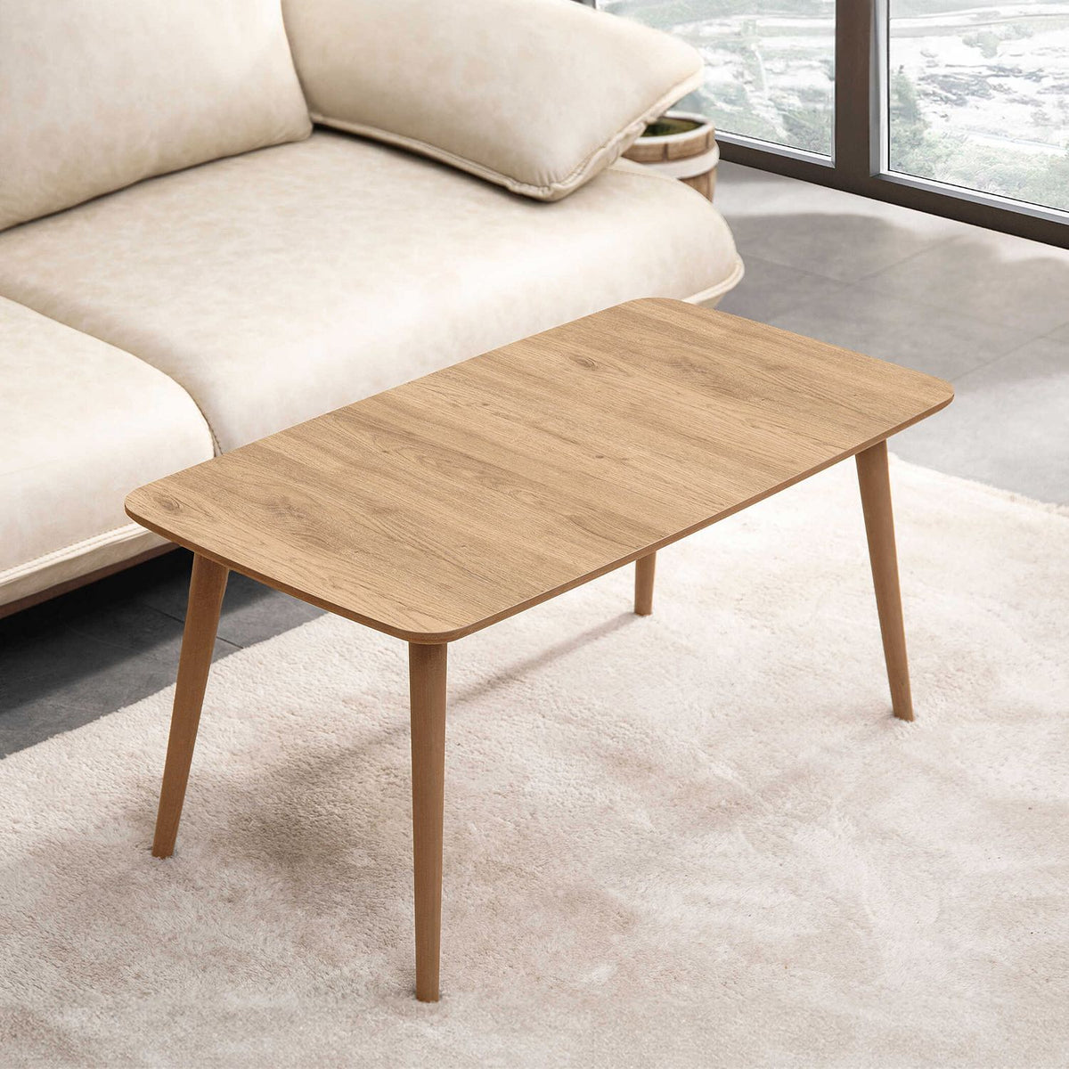 Τραπεζάκι Σαλονιού Strofylia Δρυς 100x53x45 εκ. MDF
