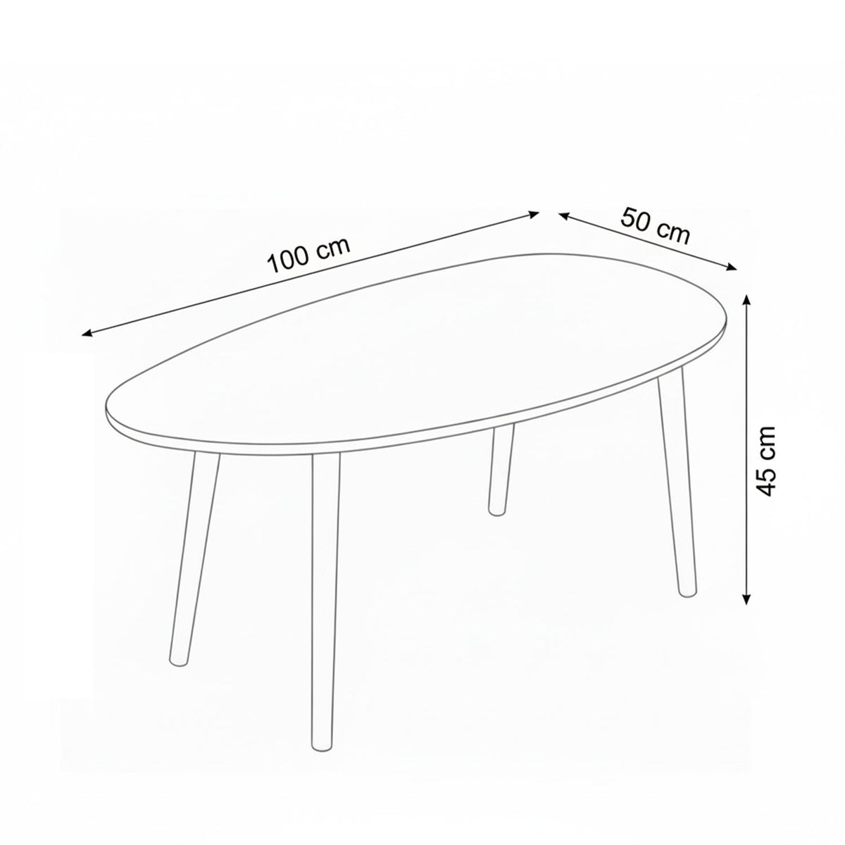 Τραπεζάκι Σαλονιού Xirokambos Καρυδί 100x50x45 εκ. MDF