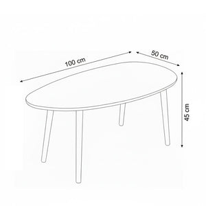 Τραπεζάκι Σαλονιού Xirokambos Καρυδί 100x50x45 εκ. MDF