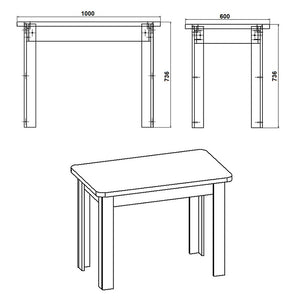 Τραπέζι Celeste  καρυδί 100x60x73.5εκ - Pakobazaar