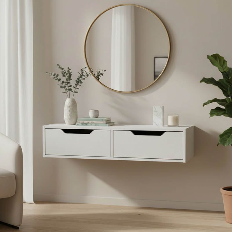 Κονσόλα επιτοίχια Alberto  σε λευκή απόχρωση 100x32.5x22εκ - Pakobazaar