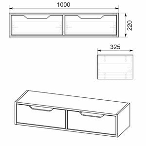 Κονσόλα επιτοίχια Alberto  σε καρυδί απόχρωση 100x32.5x22εκ - Pakobazaar