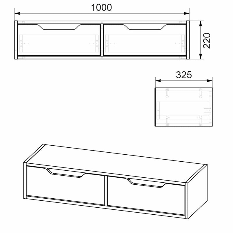 Κονσόλα επιτοίχια Alberto  σε καρυδί απόχρωση 100x32.5x22εκ - Pakobazaar