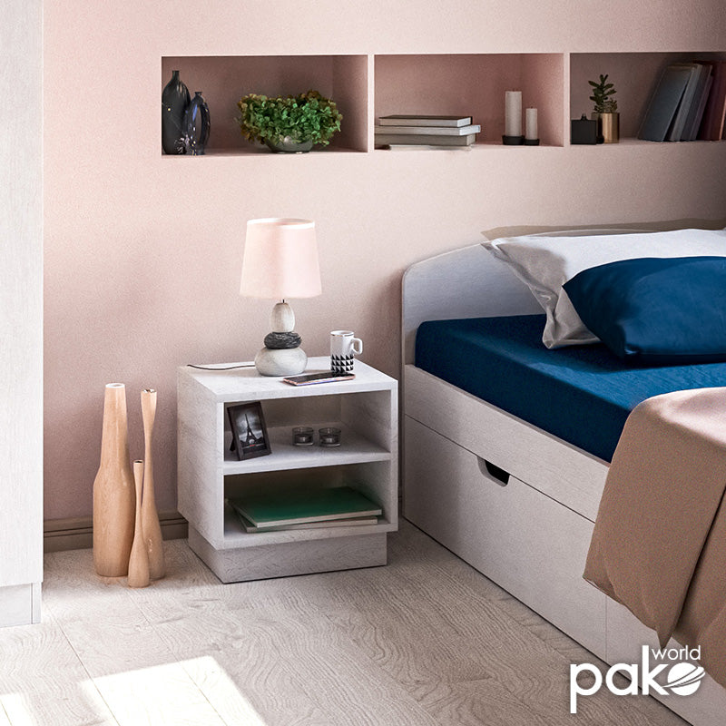 Κομοδίνο Mason  λευκό 40x32x40εκ - Pakobazaar