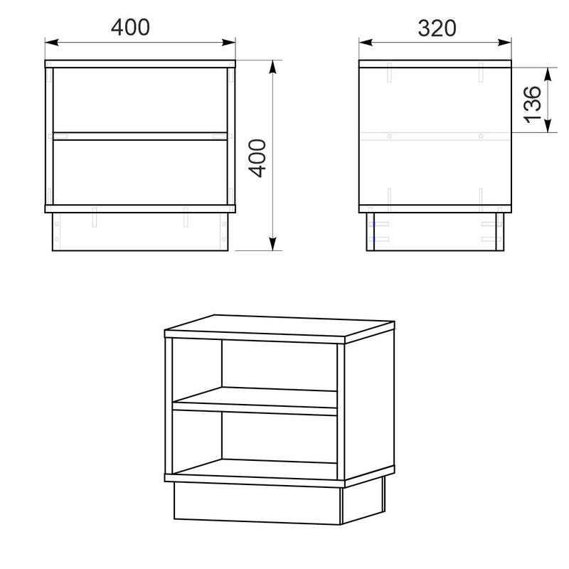 Κομοδίνο Mason  λευκό 40x32x40εκ - Pakobazaar