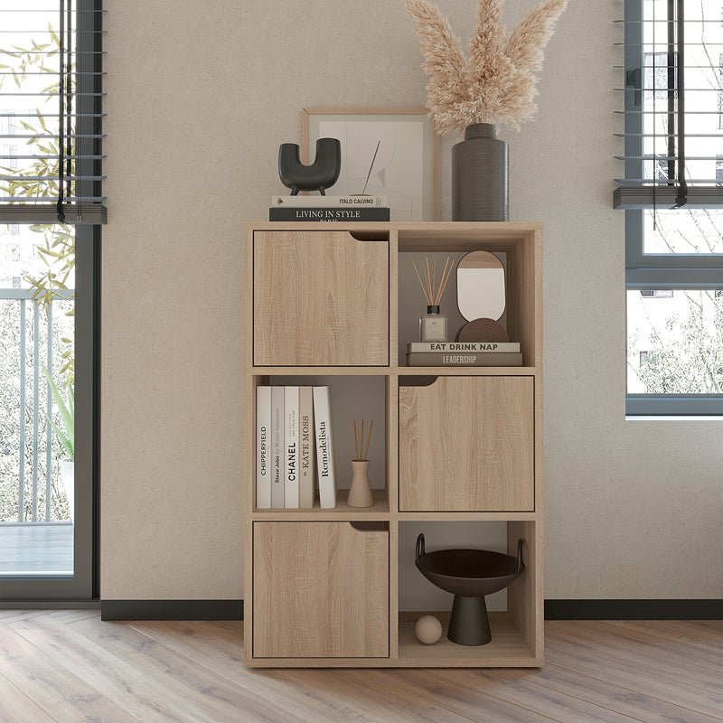 Βιβλιοθήκη Bookel  μελαμίνης σε sonoma απόχρωση 59.5x27.5x89εκ - Image 2
