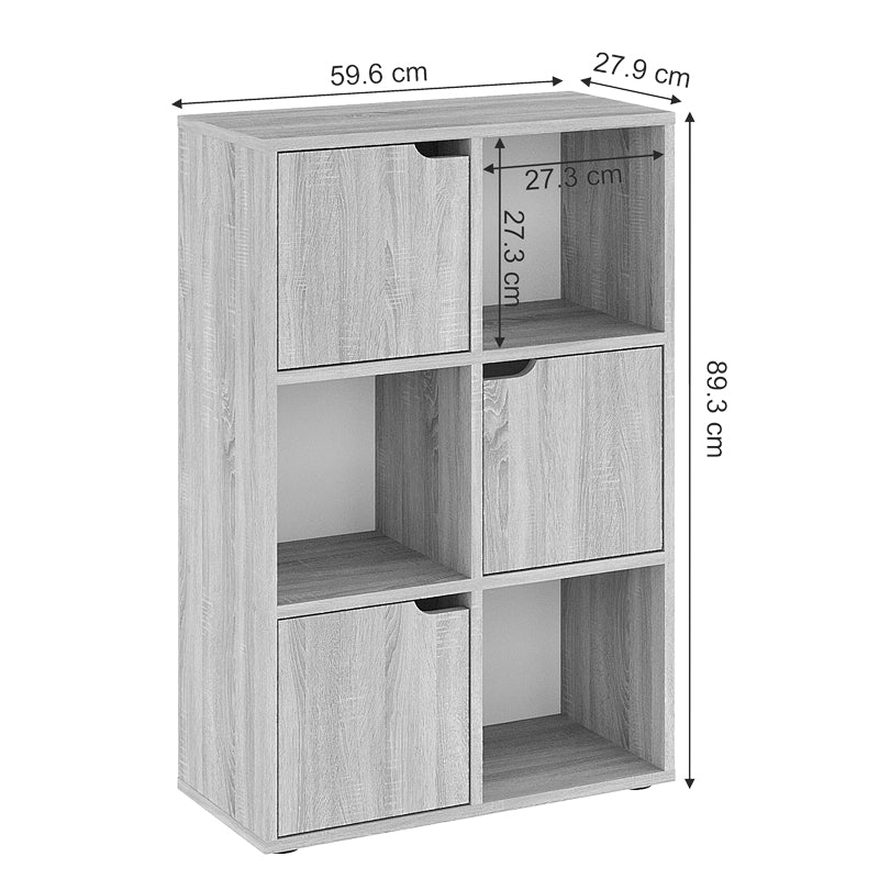Βιβλιοθήκη Bookel  μελαμίνης σε sonoma απόχρωση 59.5x27.5x89εκ - Image 5