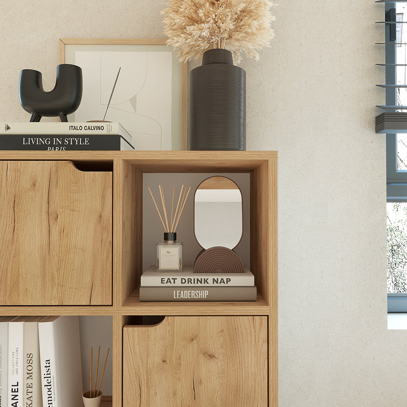Βιβλιοθήκη Bookel  μελαμίνης σε oak απόχρωση 59.5x27.5x89εκ - Image 4