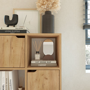 Βιβλιοθήκη Bookel  μελαμίνης σε oak απόχρωση 59.5x27.5x89εκ - Image 4
