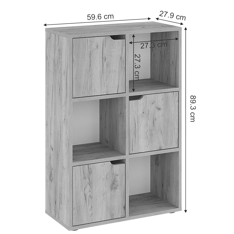 Βιβλιοθήκη Bookel  μελαμίνης σε oak απόχρωση 59.5x27.5x89εκ - Image 5