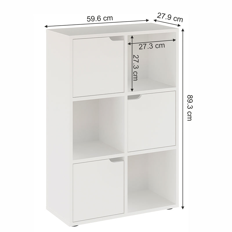 Βιβλιοθήκη Bookel  μελαμίνης σε λευκή απόχρωση 59.5x27.5x89εκ - Pakobazaar