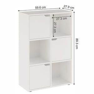 Βιβλιοθήκη Bookel  μελαμίνης σε λευκή απόχρωση 59.5x27.5x89εκ - Pakobazaar
