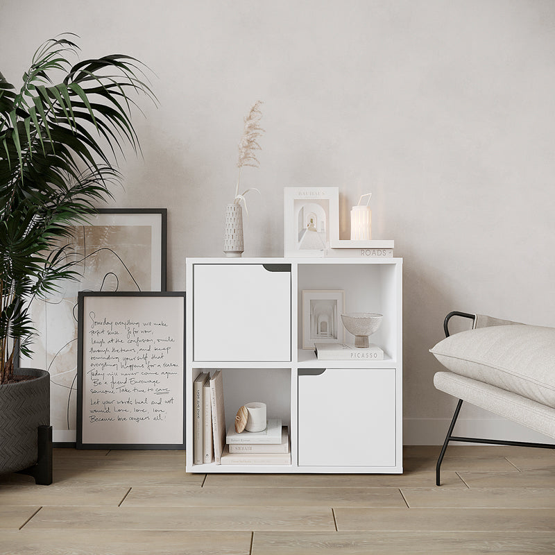 Βιβλιοθήκη Bookel  σε λευκή απόχρωση 59.6x27.5x60.4εκ - Pakobazaar