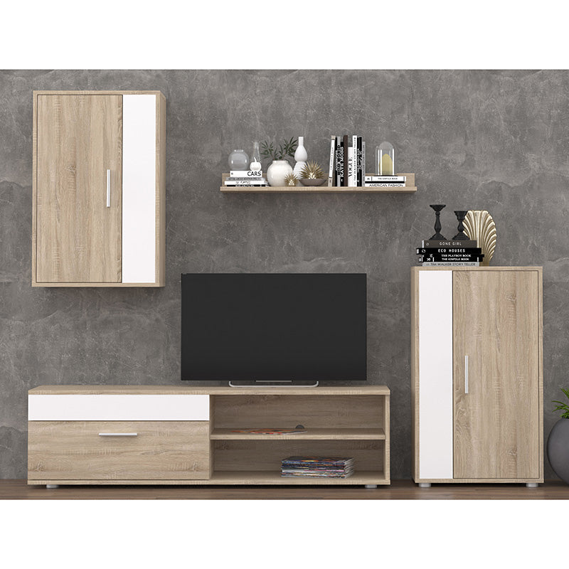 Σύνθετο σαλονιού Zafira  sonoma-λευκό 190x35x190εκ - Pakobazaar