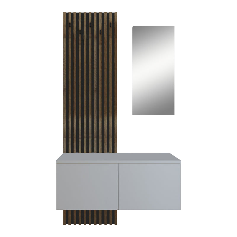 Έπιπλο εισόδου Arika  λευκό-sonoma 100x37x199.5εκ - Image 2