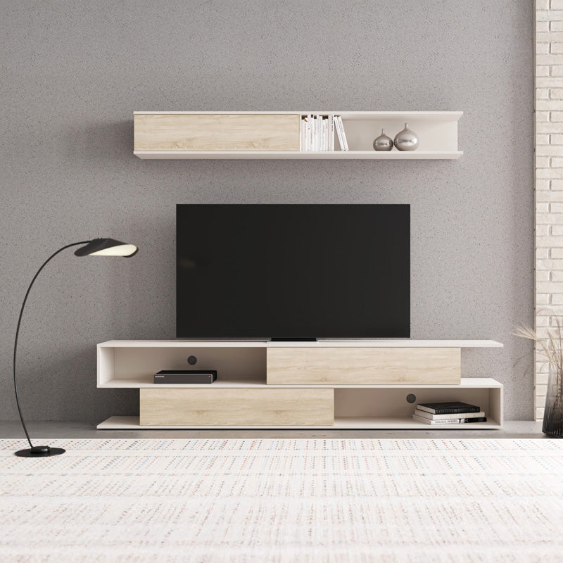 Σύνθετο σαλονιού Brick  σε sonoma oak-κρεμ απόχρωση 240x40x50.4εκ - Pakobazaar