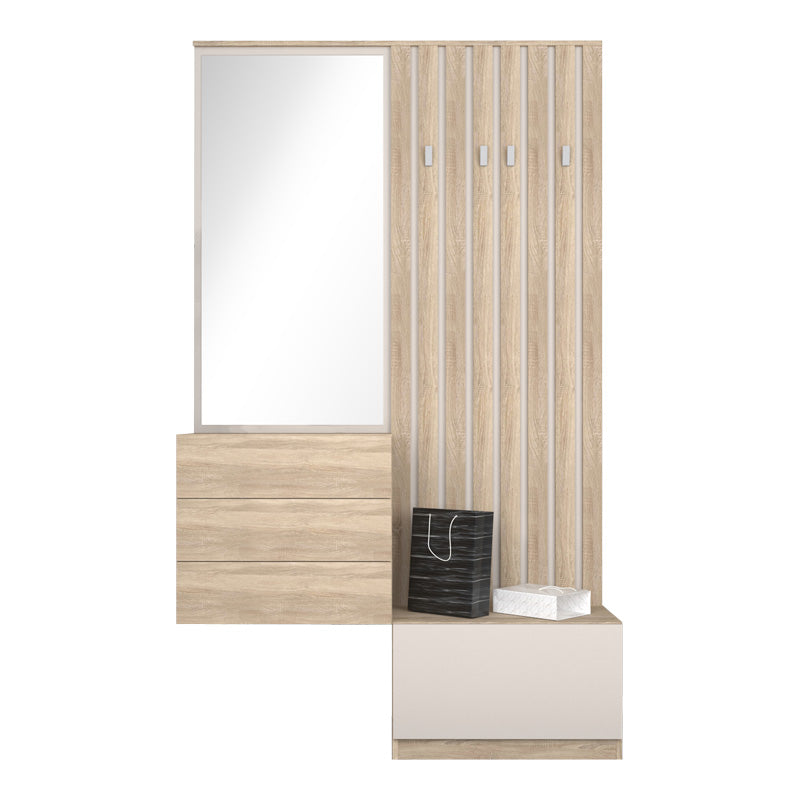 Έπιπλο εισόδου Halesy  sonoma-cappuccino 67x35.5x179.3εκ - Pakobazaar