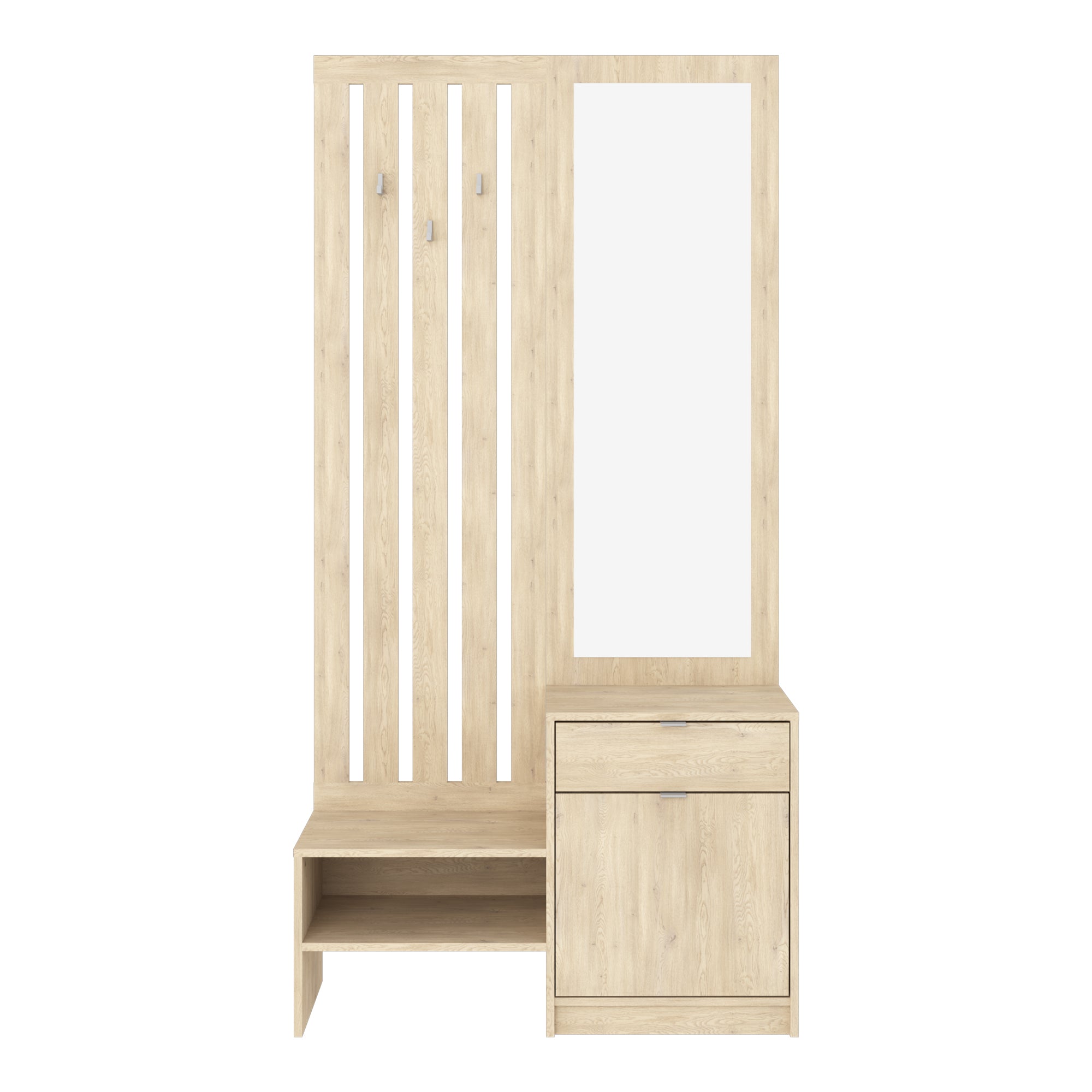 Έπιπλο εισόδου με καθρέπτη Citra  sonoma 100x34.3x199.5εκ - Pakobazaar