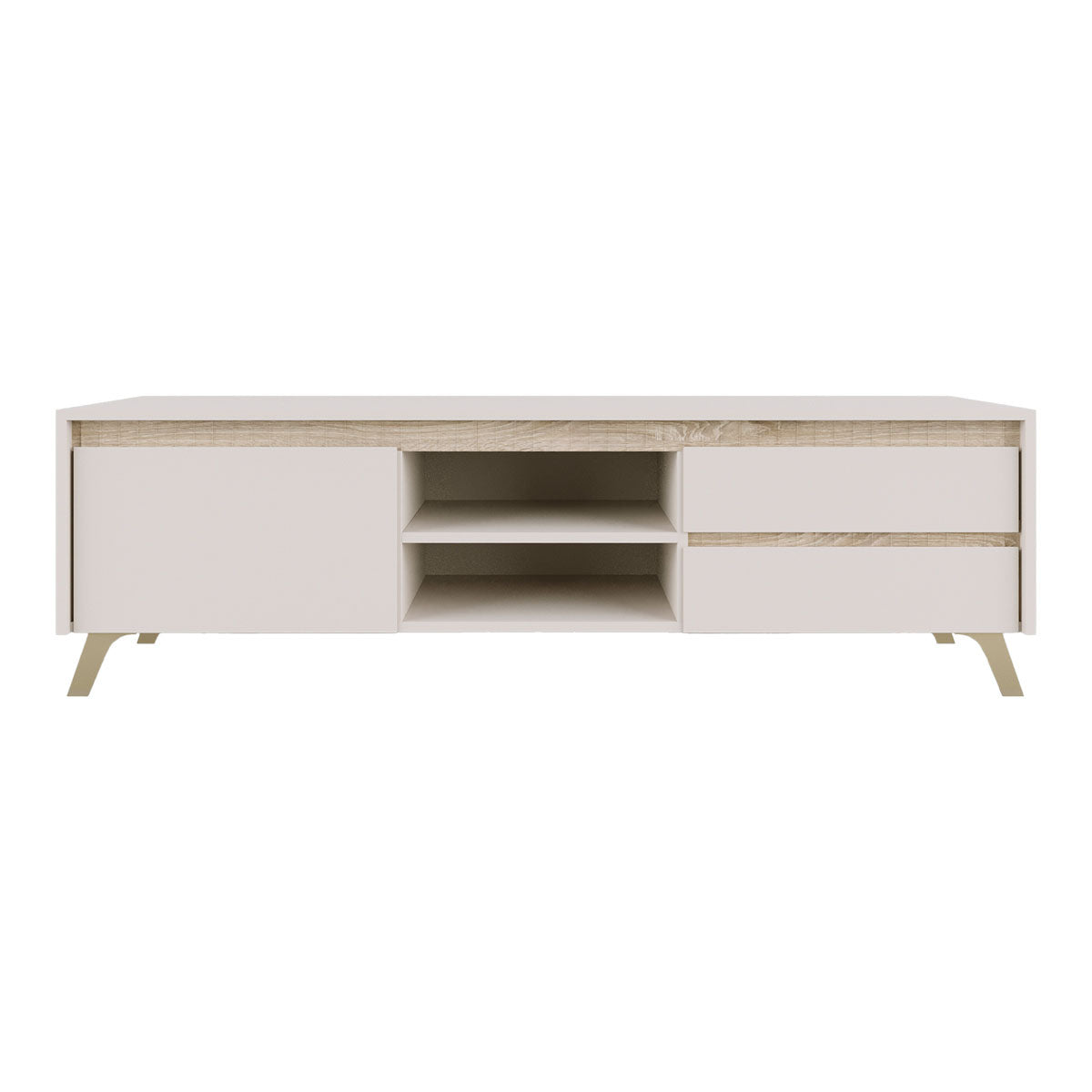 Έπιπλο τηλεόρασης Belka  κρεμ με oak 155x45x53,6εκ