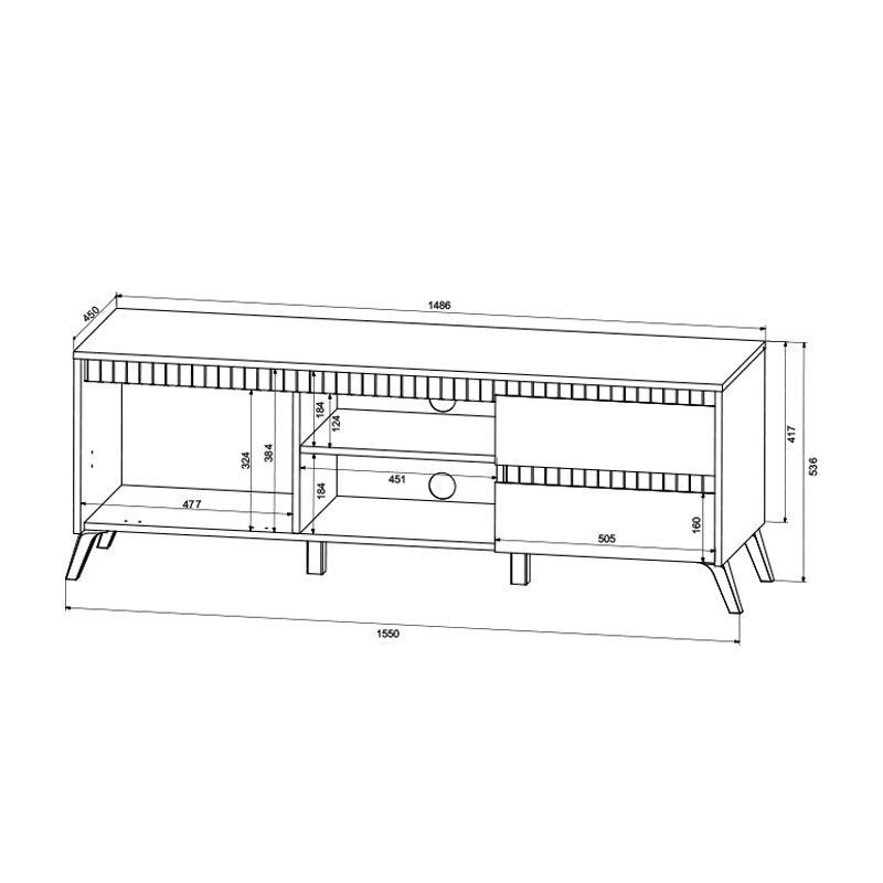 Έπιπλο τηλεόρασης Belka  κρεμ με oak 155x45x53,6εκ