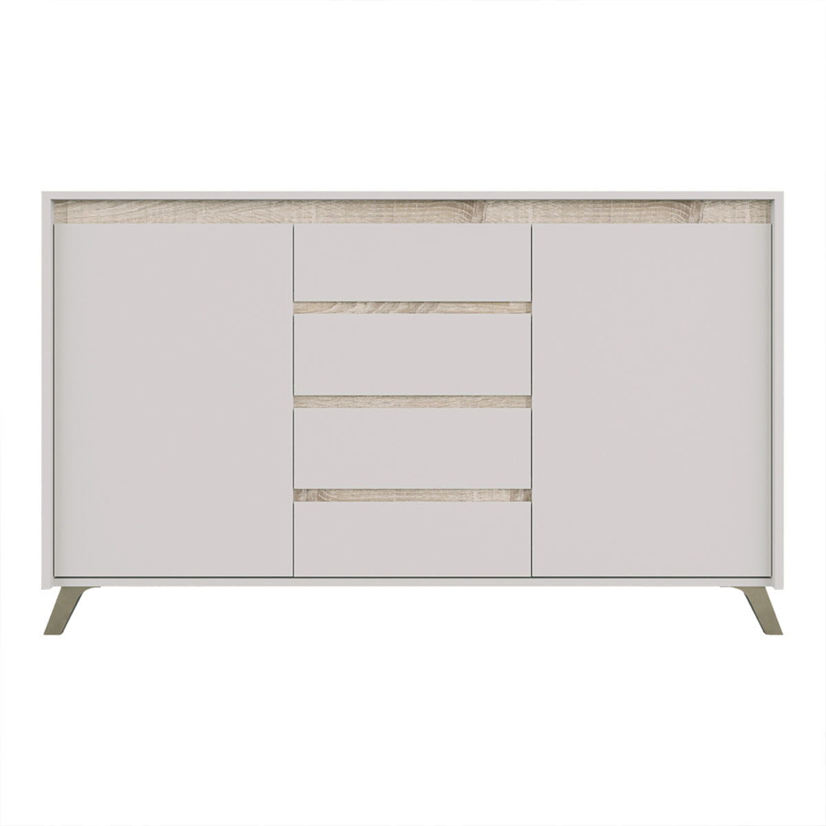 Μπουφές Belka  κρεμ με oak 155x45x93,7εκ