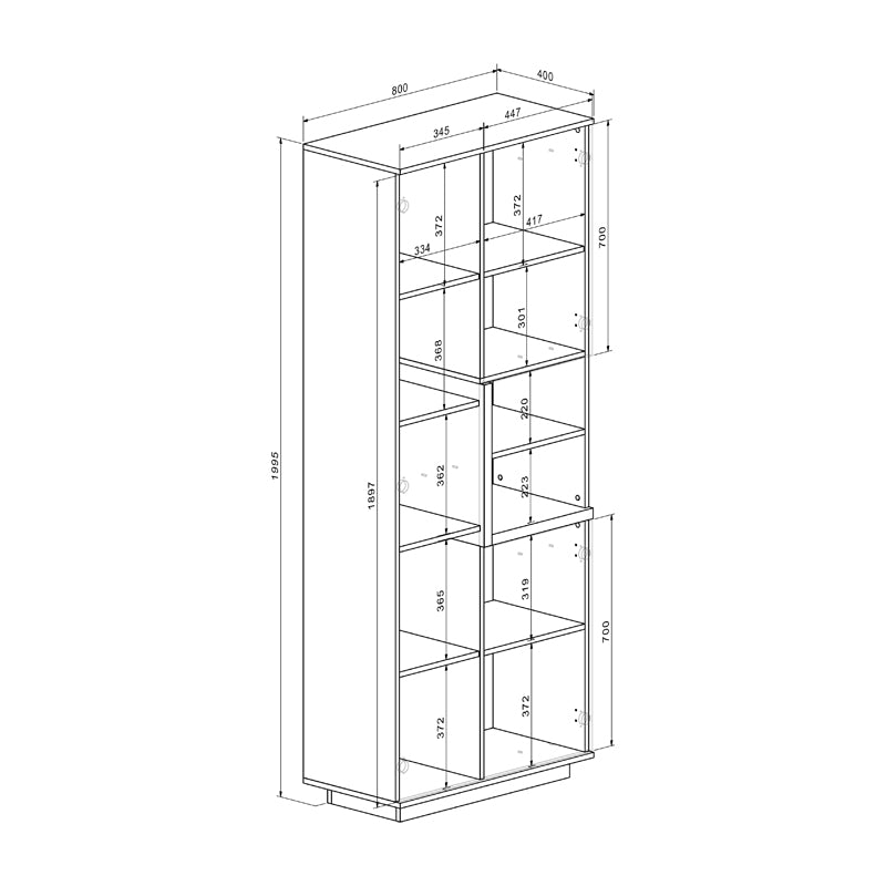 Σύνθετο σαλονιού Norda  κρεμ με oak 187x40x58,4εκ - Pakobazaar