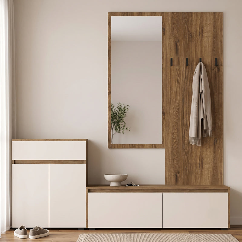 Έπιπλο εισόδου Ansia  καρυδί oak 210x44,7x175εκ - Pakobazaar