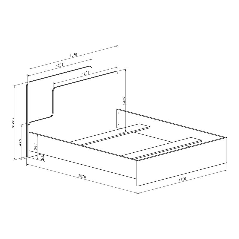 Κρεβάτι διπλό Lucabel  κρεμ 160x200εκ - Pakobazaar