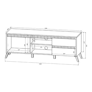 Σύνθετο σαλονιού Belka  κρεμ με oak 210,6x45x152,6εκ - Pakobazaar