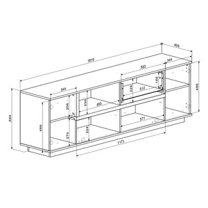 Σύνθετο σαλονιού Norda  κρεμ με oak 187x40x58.4εκ