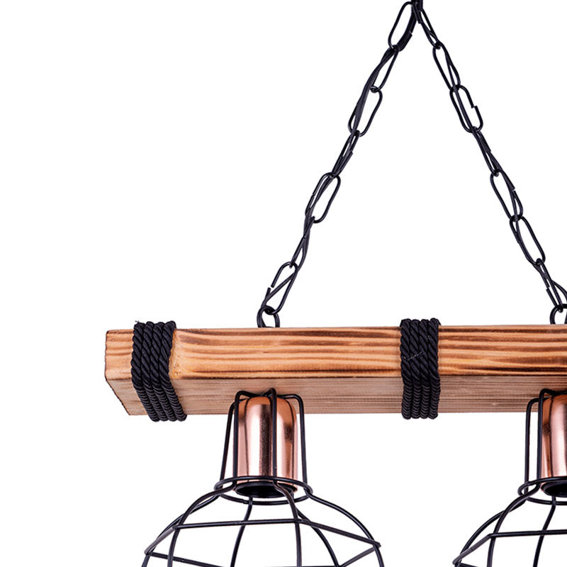 Φωτιστικό οροφής δίφωτο PWL-1033  Ε27 καρυδί-μαύρο 40x15x60εκ - Image 3