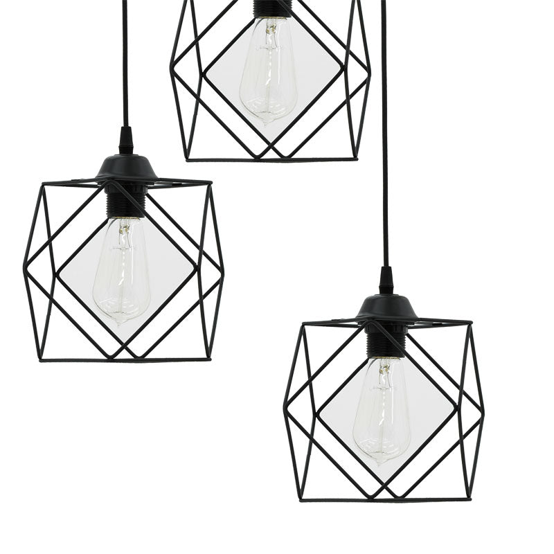 Φωτιστικό οροφής τρίφωτο Karin  E27 μαύρο 30x30x90εκ - Pakobazaar